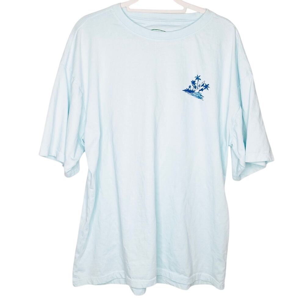 Men's Island Republic Teal Graphic Beach Boat Shirt 2XL